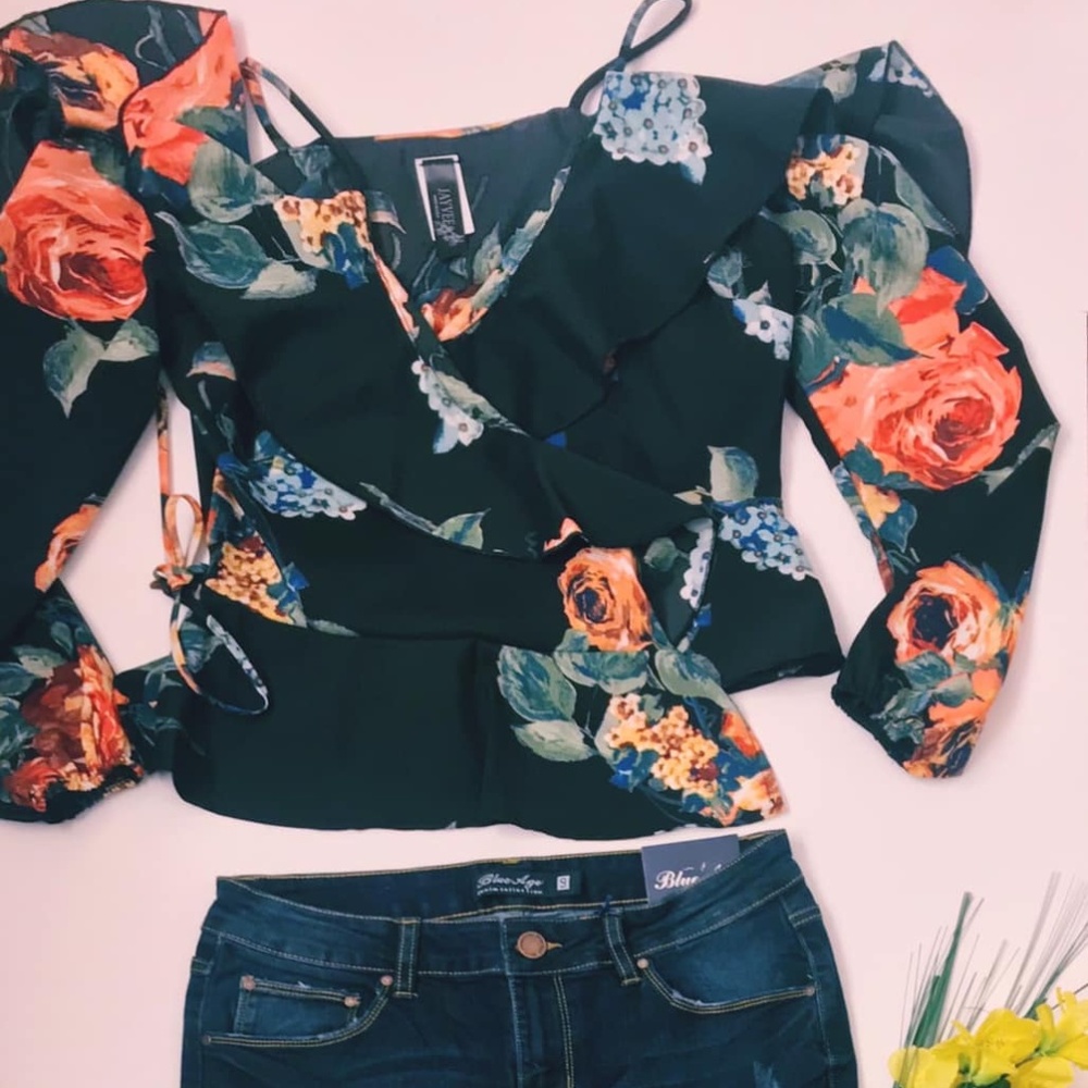 Black Wrap around Blouse